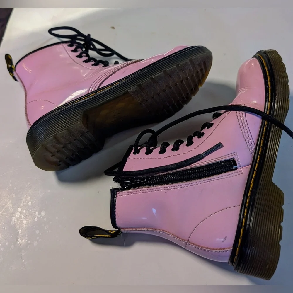 DR Martens Air Wait Patent Leather Combat Boots Youth Size 13